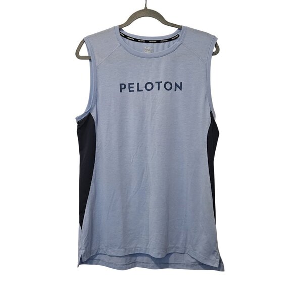 Peloton Blue 2 Tone Tank Top Shirt Mens Medium - Picture 2 of 4